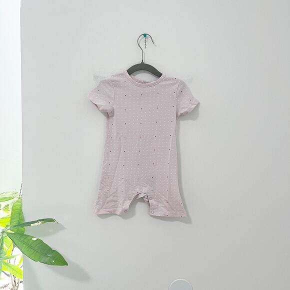 Splendid Baby Girls Purple Polka Dot & Heart Print Onesie Size 6-12 Months - Picture 1 of 5